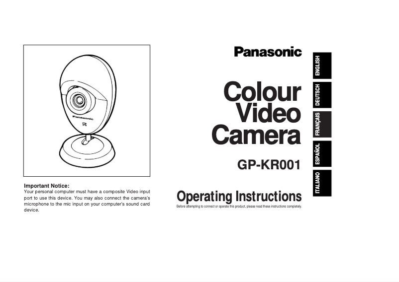 Imagen de la primera página del manual del dispositivo GP-KR001