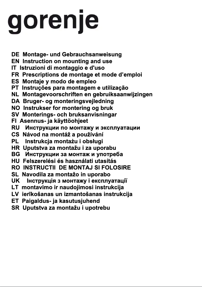 Página 1 del manual Manual de usuario Gorenje DKG9715E