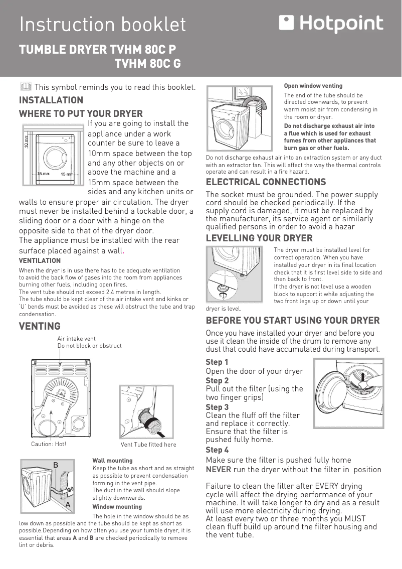 Página 1 del manual Manual de usuario Hotpoint TVHM 80C G Aquarius