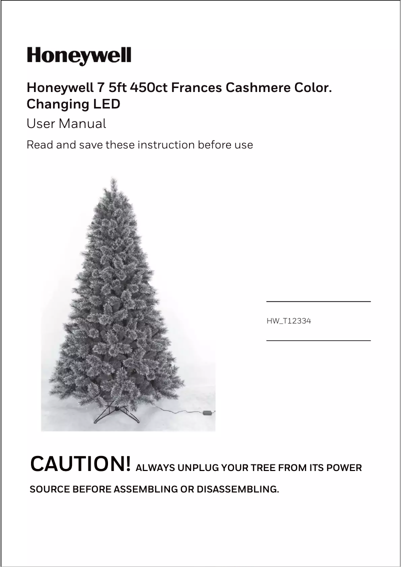 Página 1 del manual Manual de usuario Honeywell HW_T12334