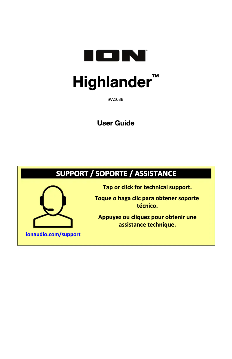 Imagen de la primera página del manual del dispositivo Highlander