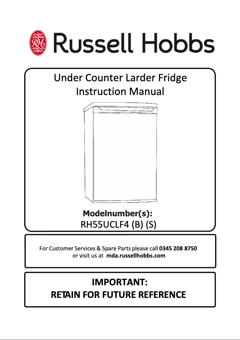 Imagen de la primera página del manual del dispositivo RH55UCLF4B
