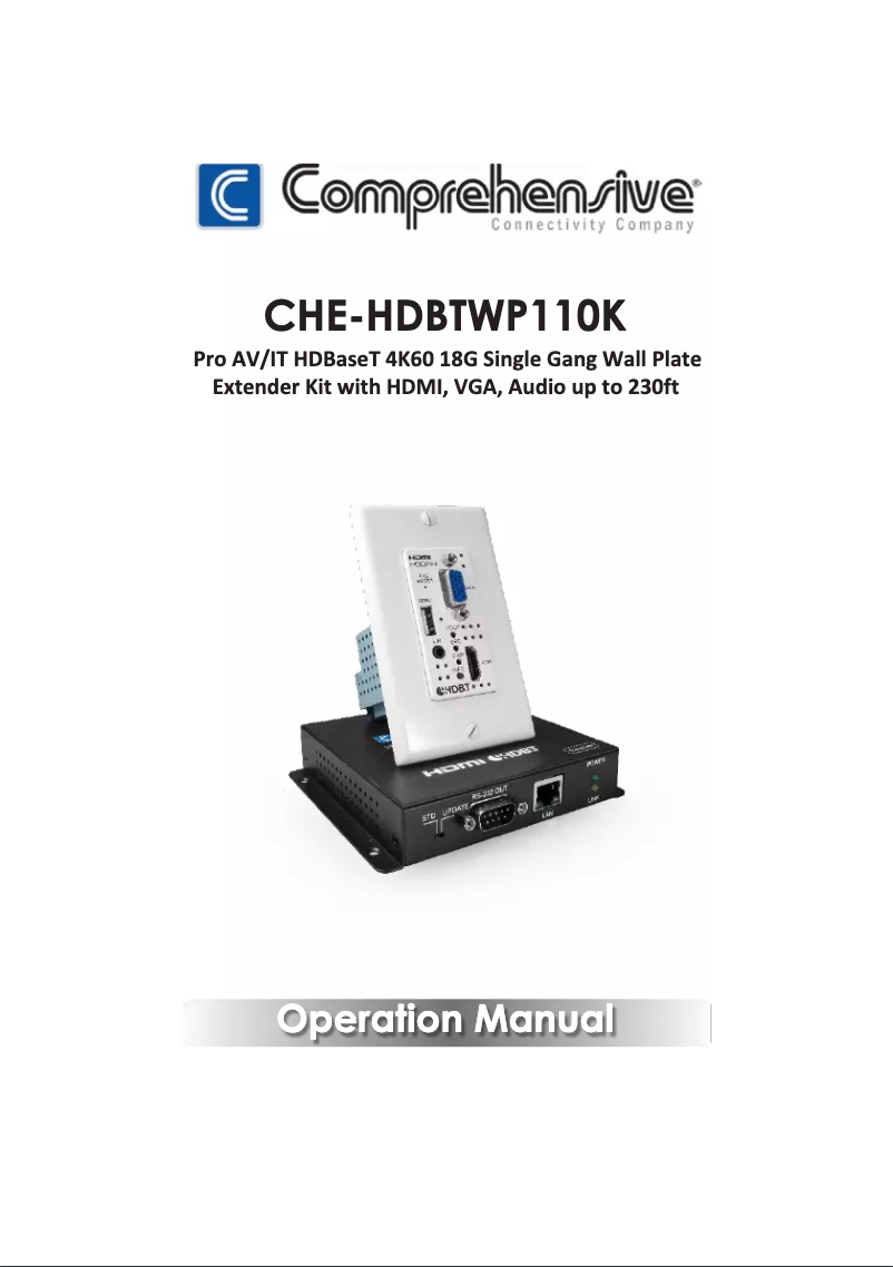 Página 1 del manual Manual de usuario Comprehensive CHE-HDBTWP110K