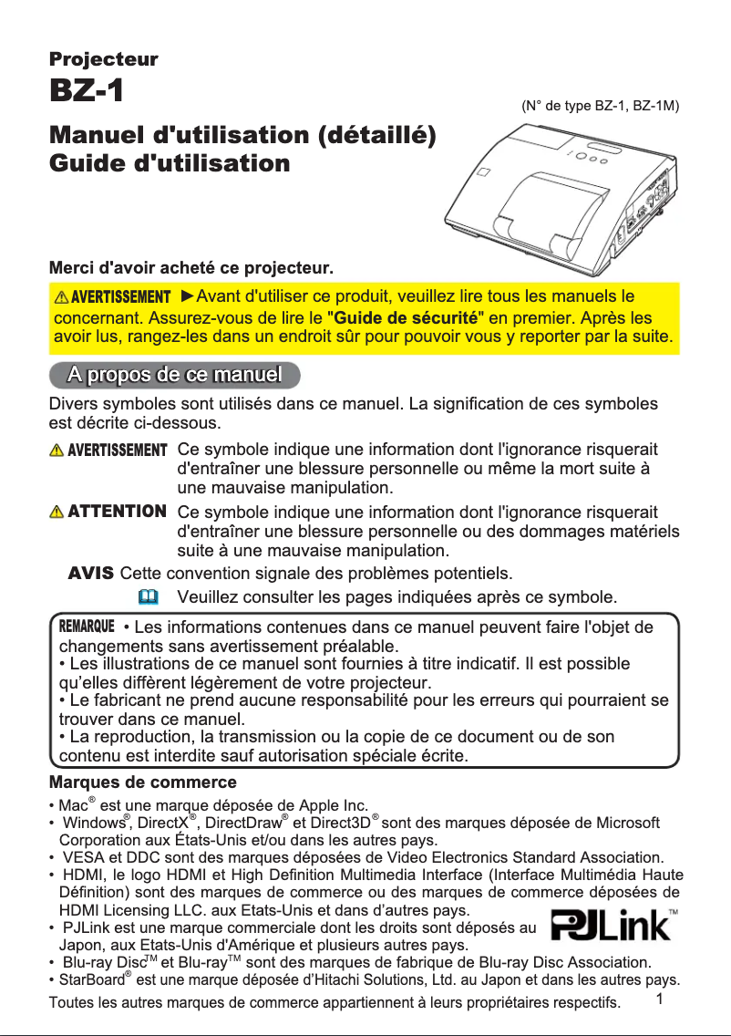 Página 1 del manual Manual de usuario Hitachi BZ-1M