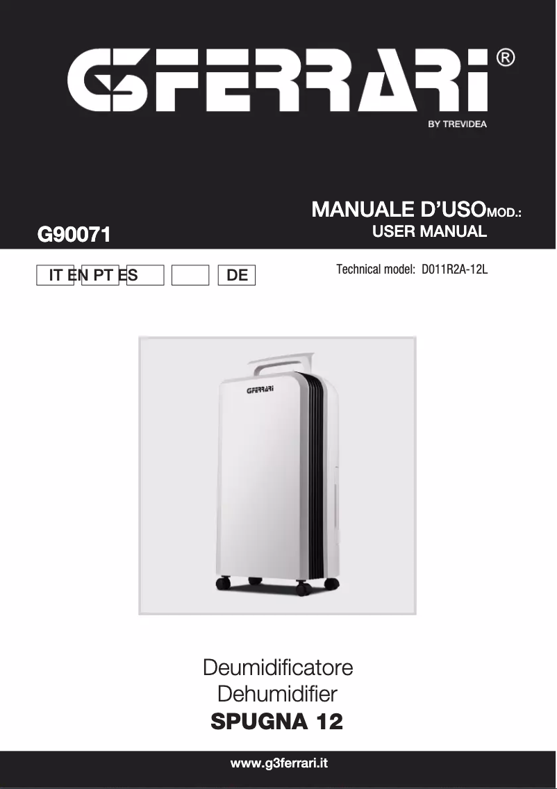 Página 1 del manual Manual de usuario G3 Ferrari Spugna 12 G90071