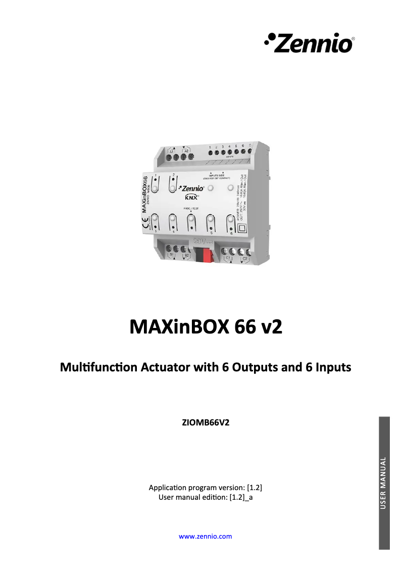Página 1 del manual Manual de usuario Zennio MAXinBOX 66 v2