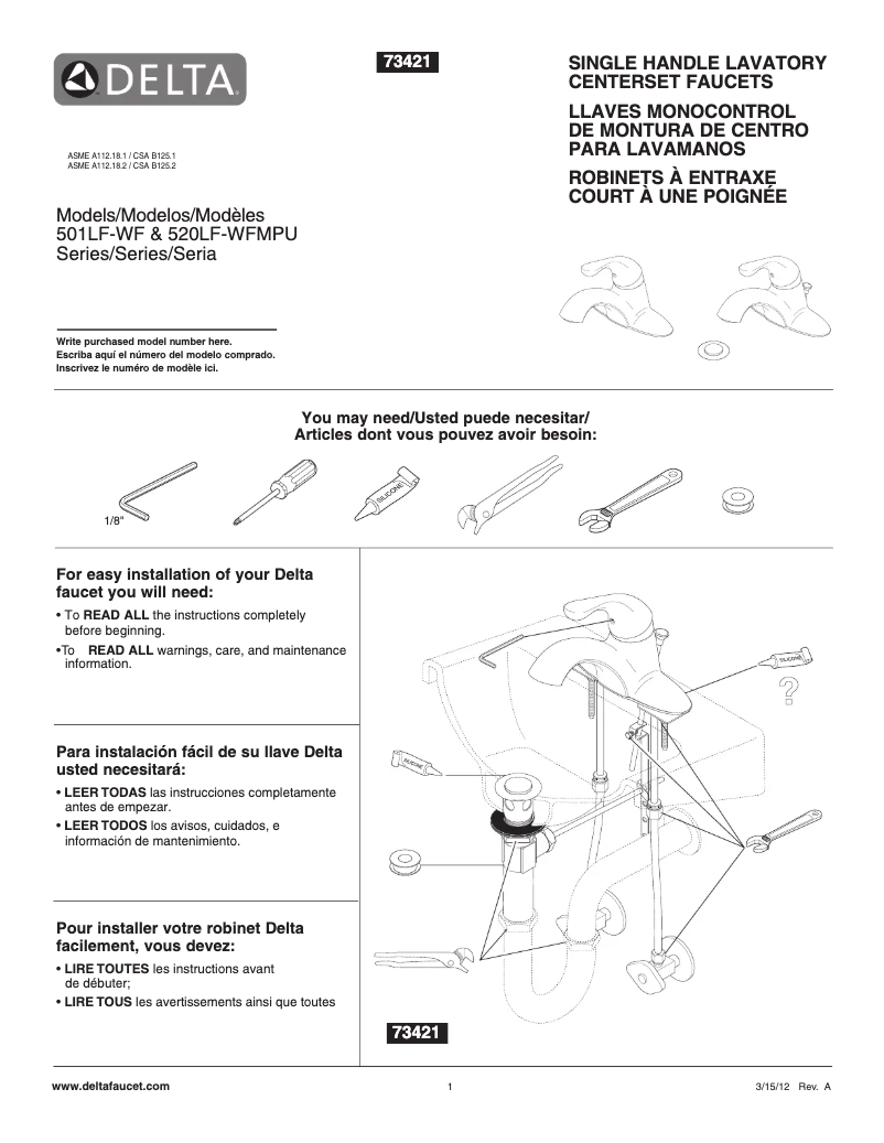 Imagen de la primera página del manual del dispositivo 520LF-WFMPU