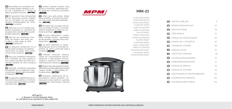 Página 1 del manual Manual de usuario MPM MRK-23