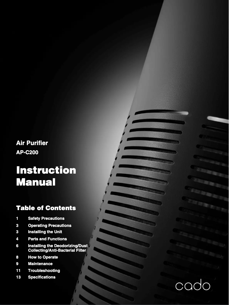 Imagen de la primera página del manual del dispositivo AP-C200