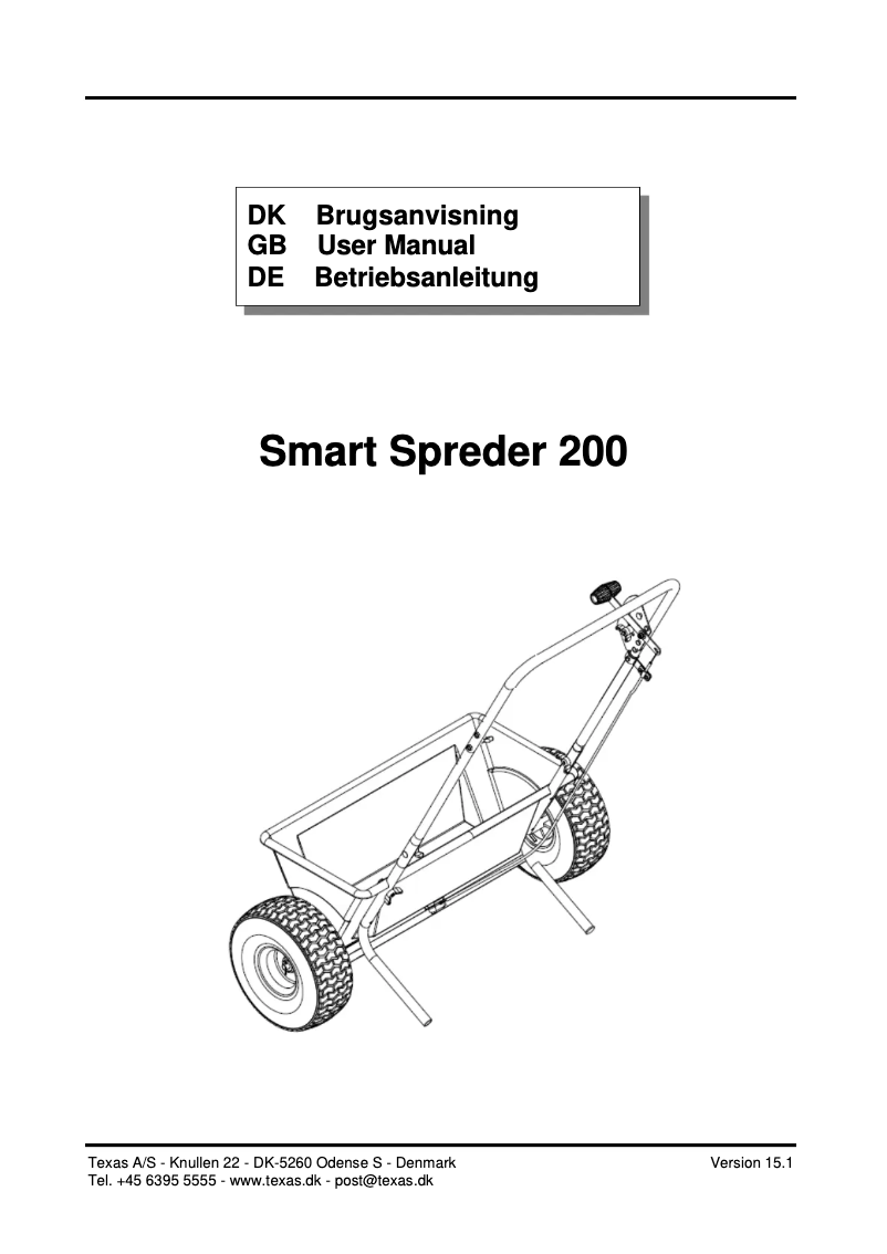 Página 1 del manual Manual de usuario Texas Smart Spreader 200