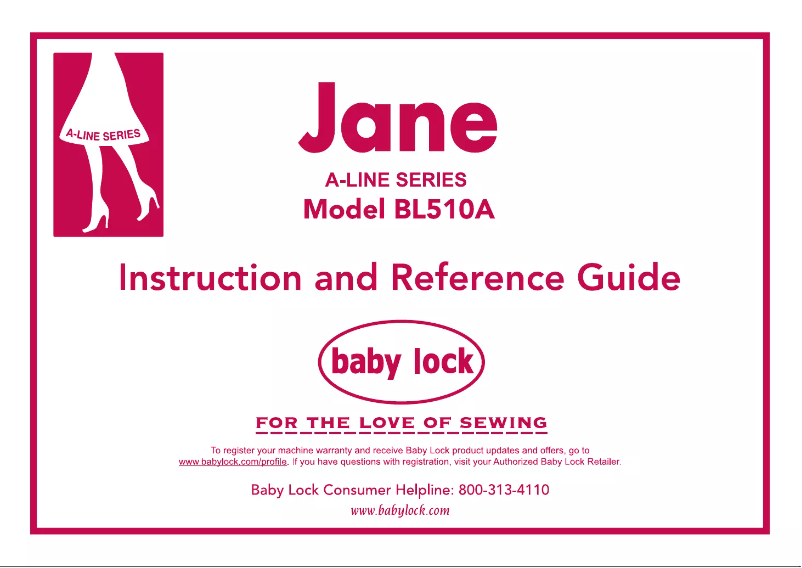 Página nº 1 - Manual de usuario Baby Lock Jane BL510A