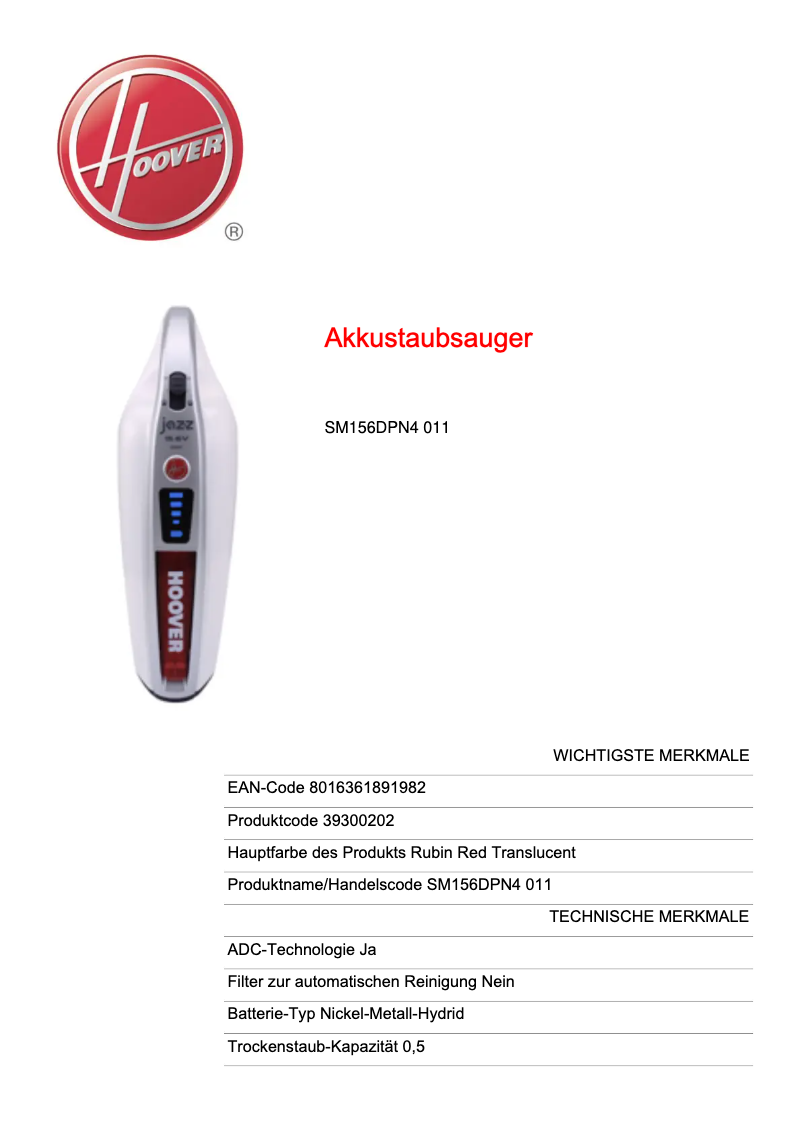 Imagen de la primera página del manual del dispositivo SM156DPN4 011