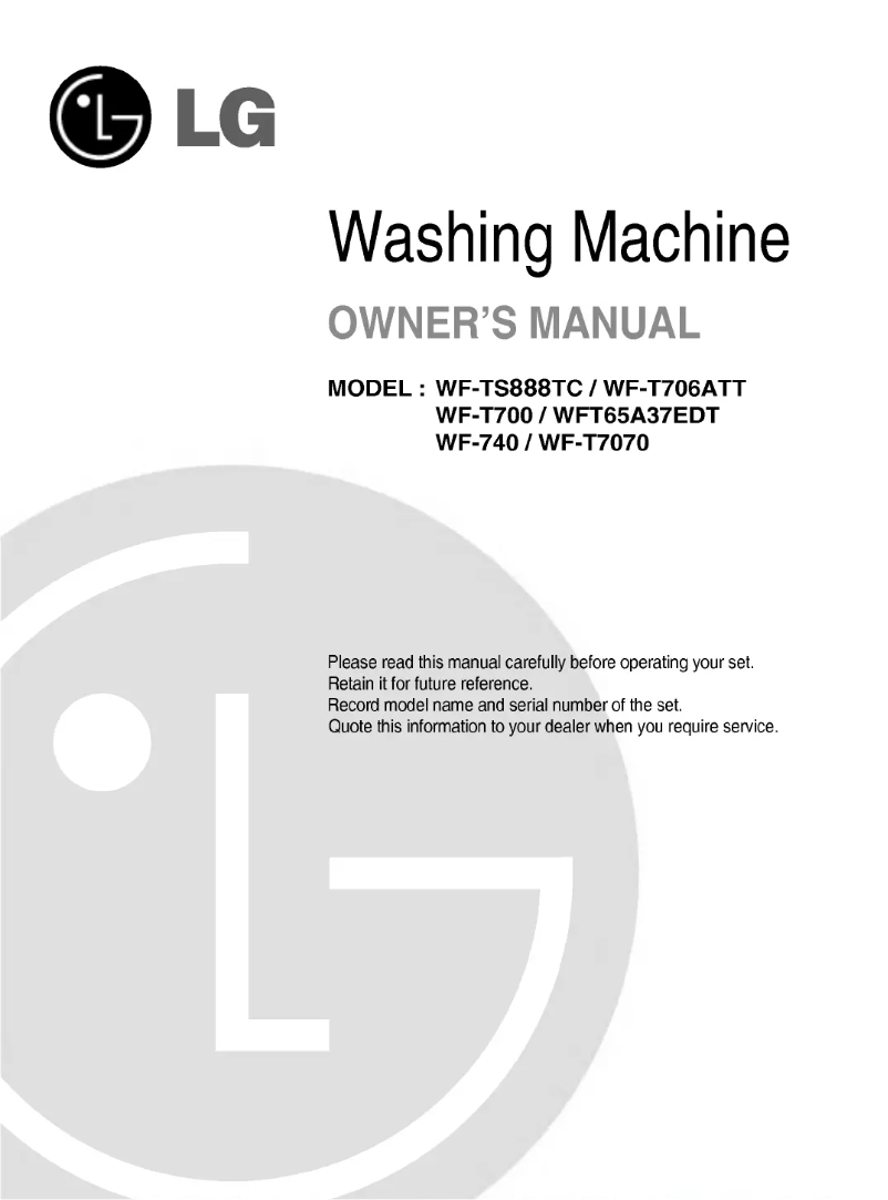 Página nº 1 - Manual de usuario LG WF-T700