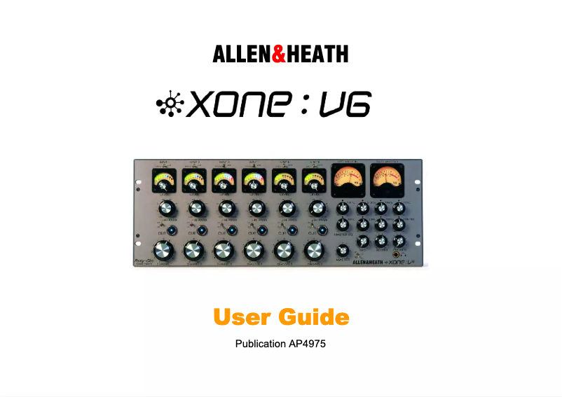 Página 1 del manual Manual de usuario Allen & Heath Xone:V6