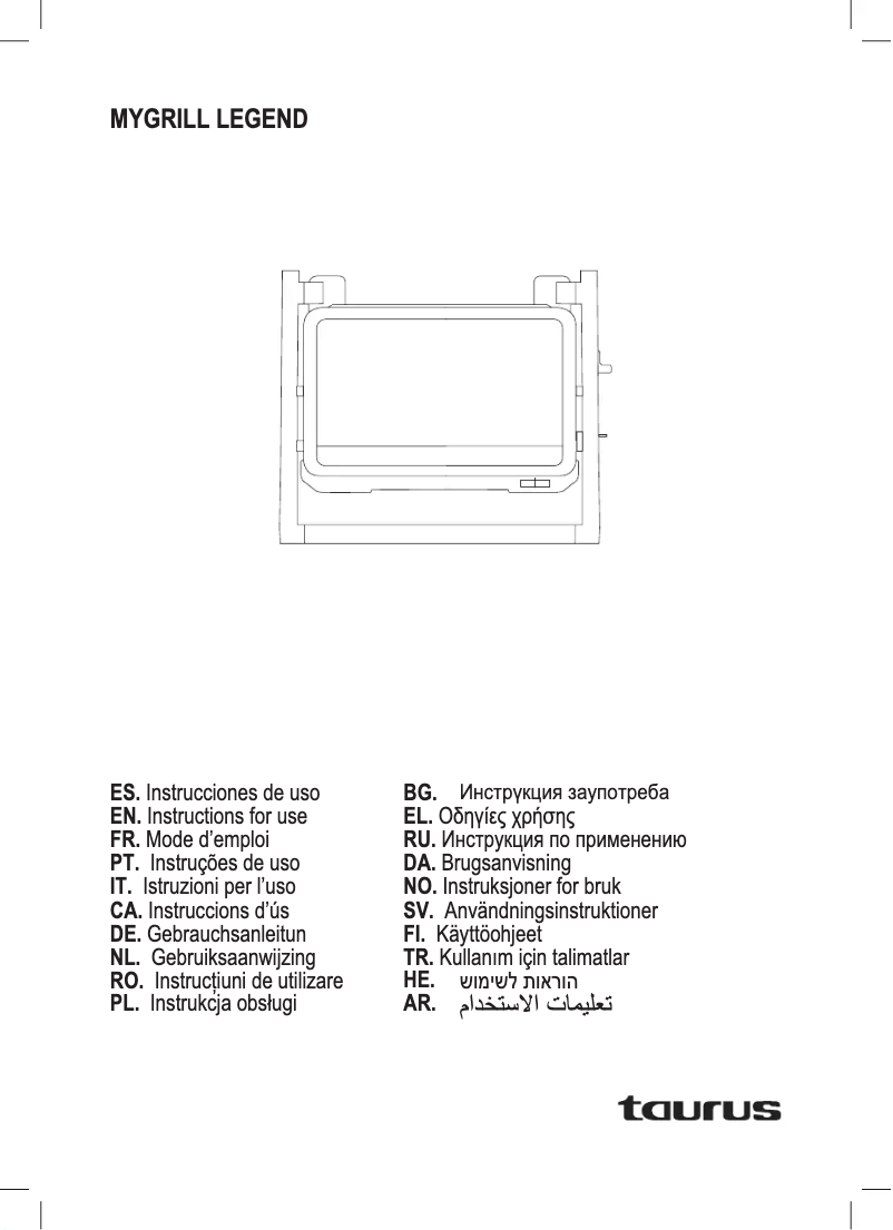 Página 1 del manual Manual de usuario Taurus My Grill Legend
