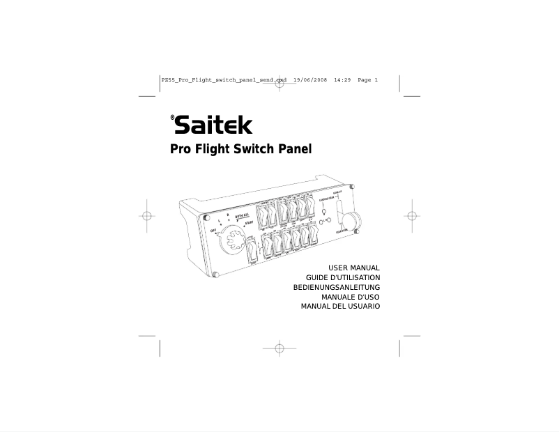 Imagen de la primera página del manual del dispositivo Flight Simulation Pro Flight Switch Panel