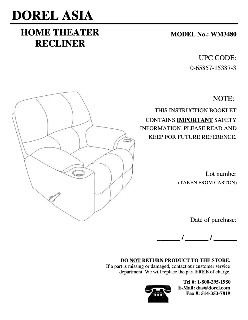 Imagen de la primera página del manual del dispositivo WM3480
