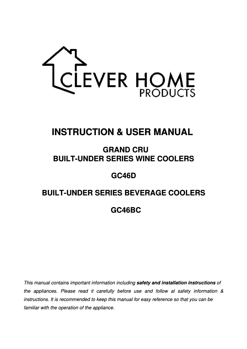 Página 1 del manual Manual de usuario Grand Cru GC46BC