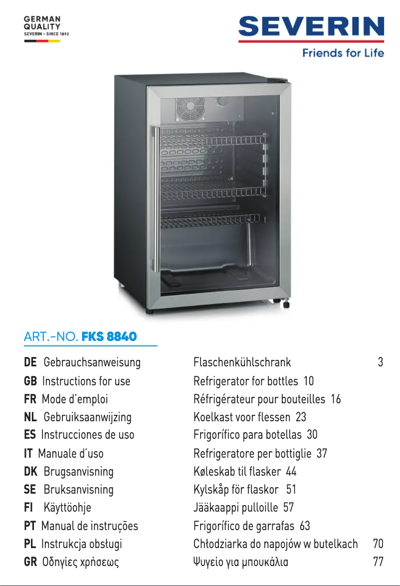 Imagen de la primera página del manual del dispositivo FKS 8840