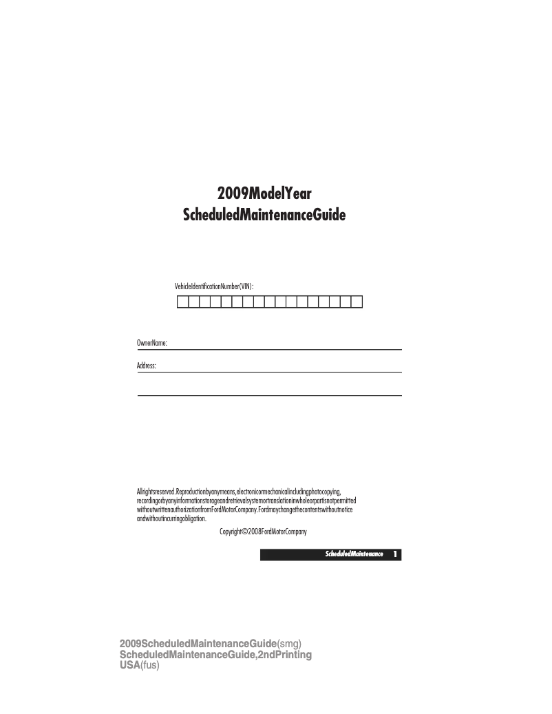 Página 1 del manual Manual de uso y mantenimiento Ford Flex (2009)