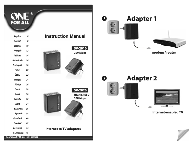 Página nº 1 - Manual de usuario One for all SV-2010