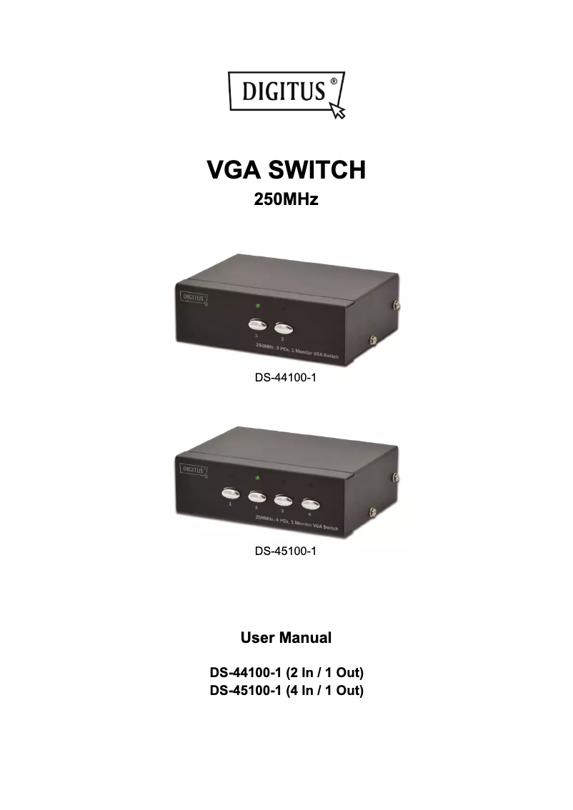 Página nº 1 - Manual de usuario Digitus DS-44100-1