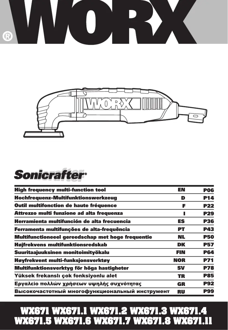 Página 1 del manual Manual de usuario Worx Sonicrafter WX671.2