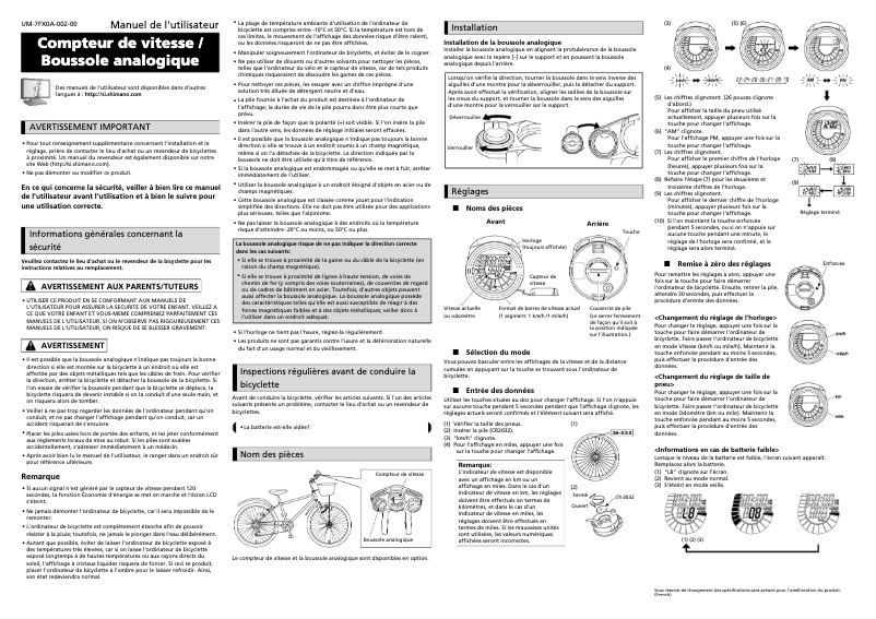 Página 1 del manual Manual de usuario Shimano Tourney SM-TX37