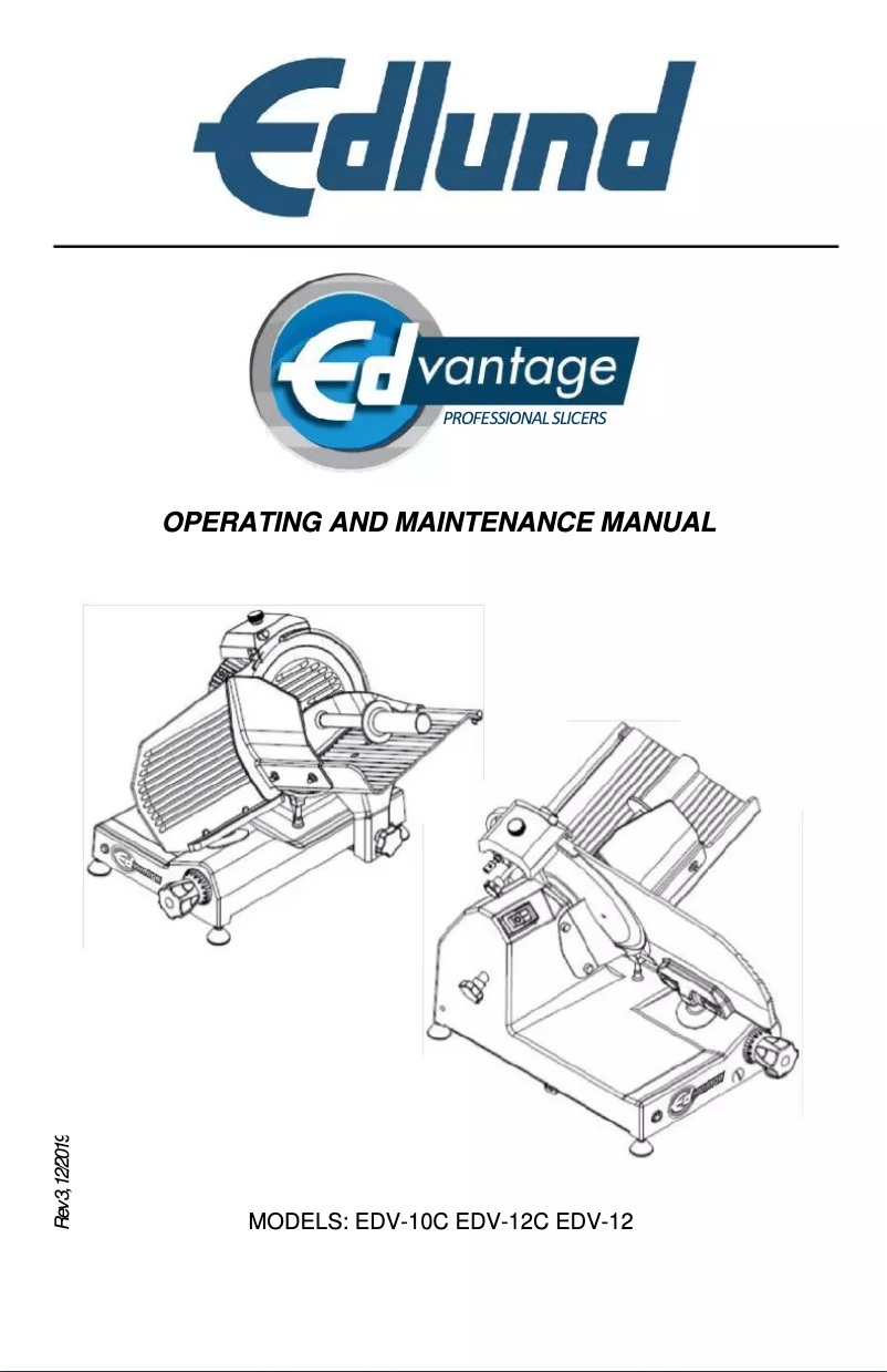 Imagen de la primera página del manual del dispositivo EDV-12C