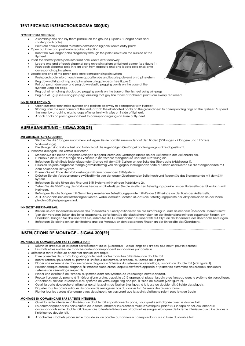 Imagen de la primera página del manual del dispositivo Sigma 300