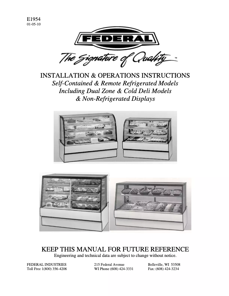 Página 1 del manual Manual de usuario Federal ITRSS6034-B18