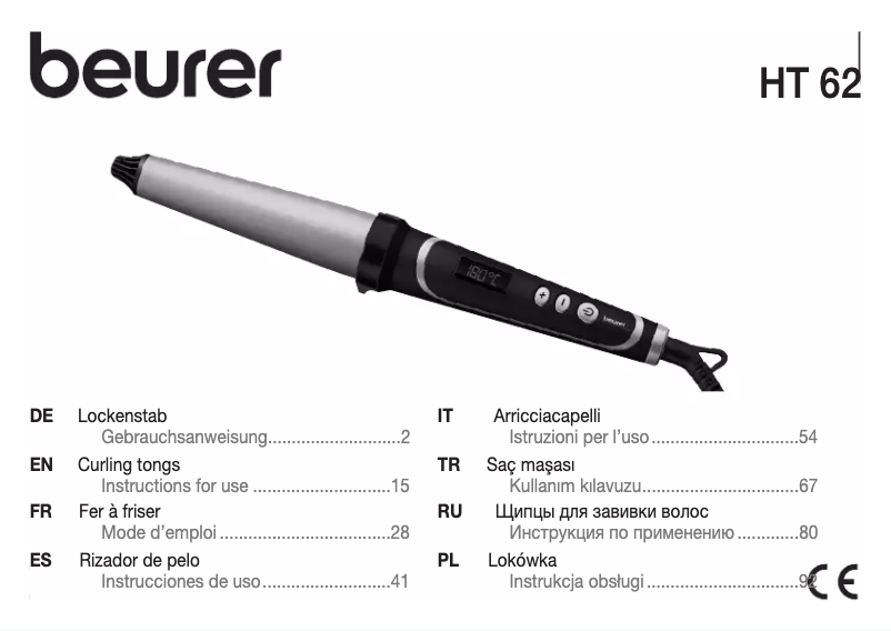 Página 1 del manual Manual de instrucciones Beurer HT 62