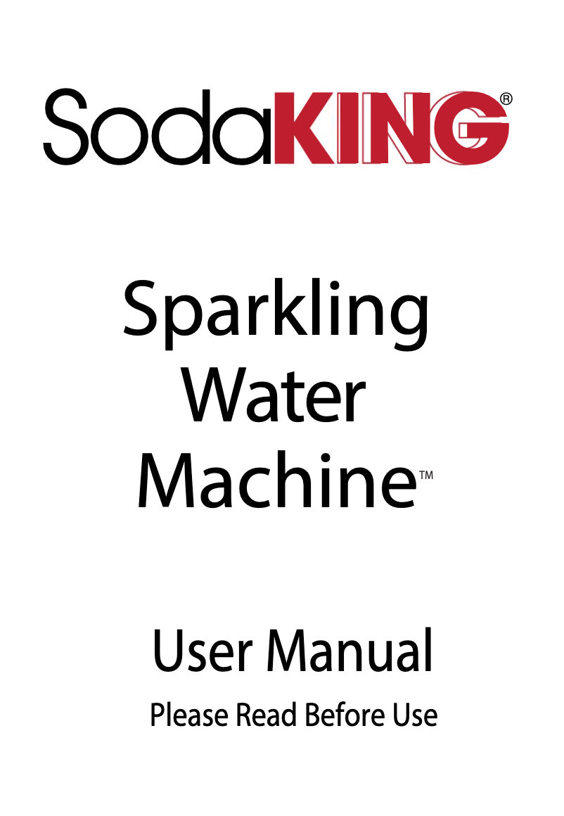 Página 1 del manual Manual de usuario SodaKING Sparkling Water Machine