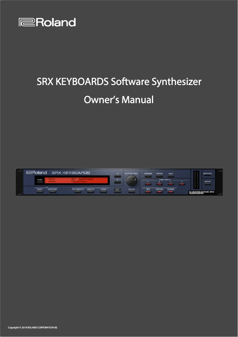 Página nº 1 - Manual de usuario Roland SRX KEYBOARDS