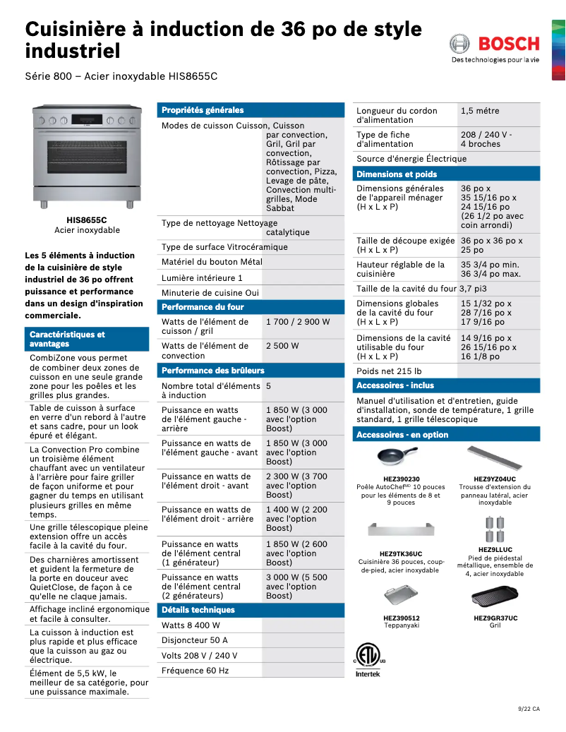 Página nº 1 - Ficha técnica Bosch HIS8655C