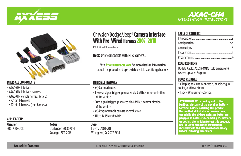 Imagen de la primera página del manual del dispositivo AXAC-CH4