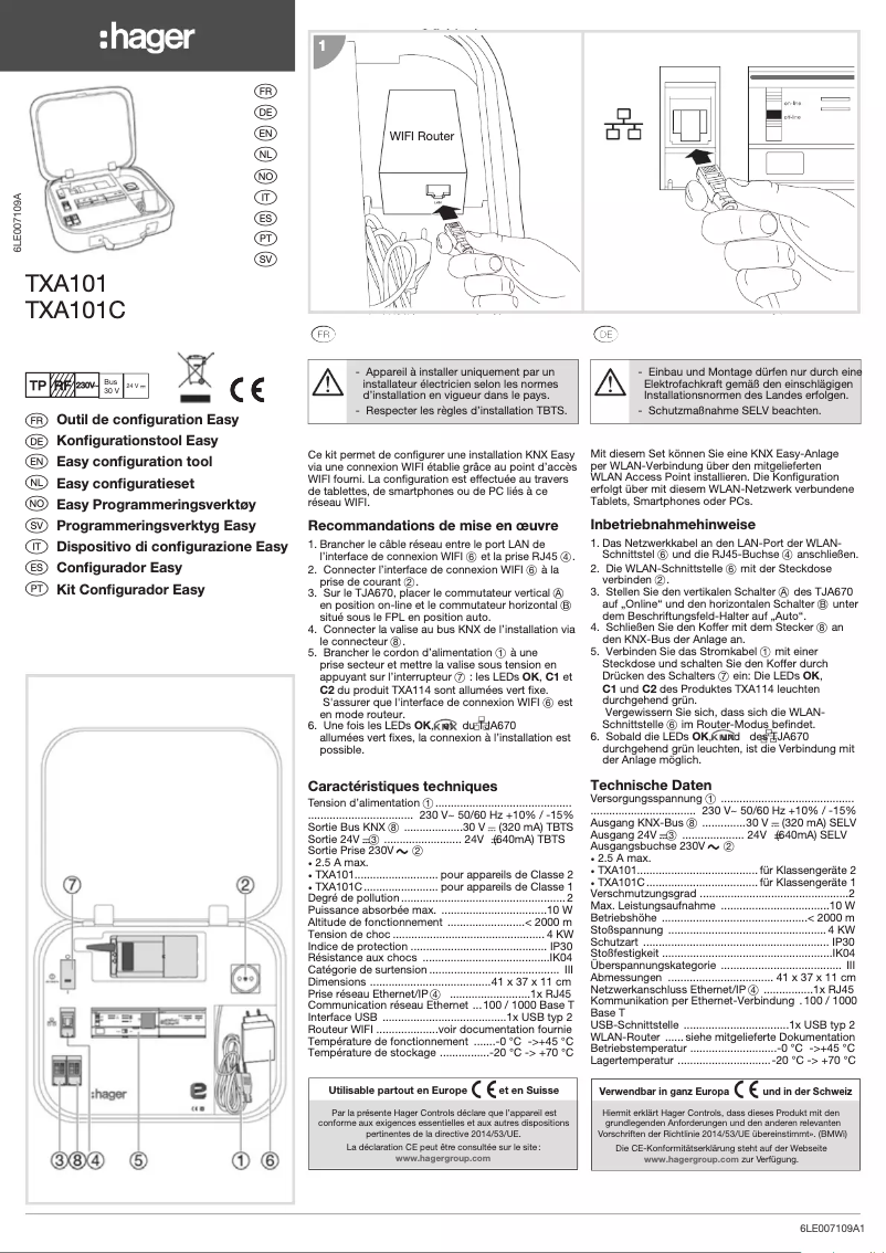 Imagen de la primera página del manual del dispositivo TXA101