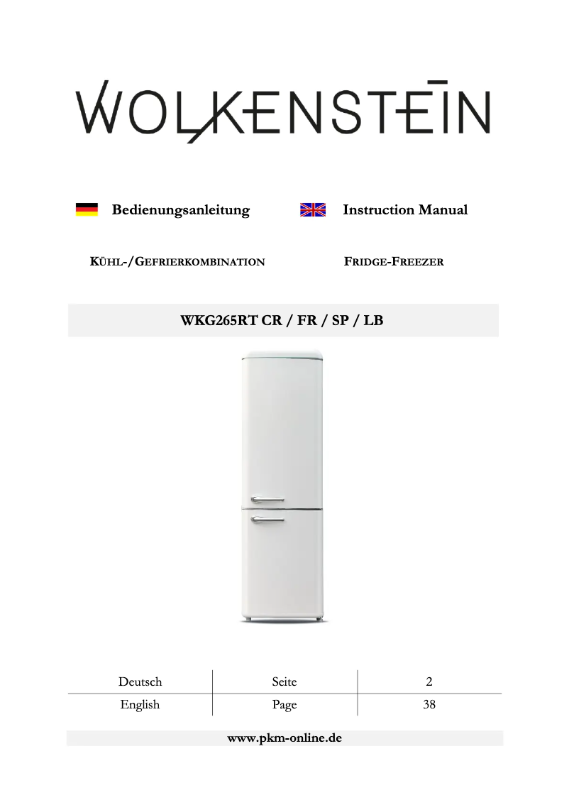 Página 1 del manual Manual de usuario Wolkenstein WKG265RT SG