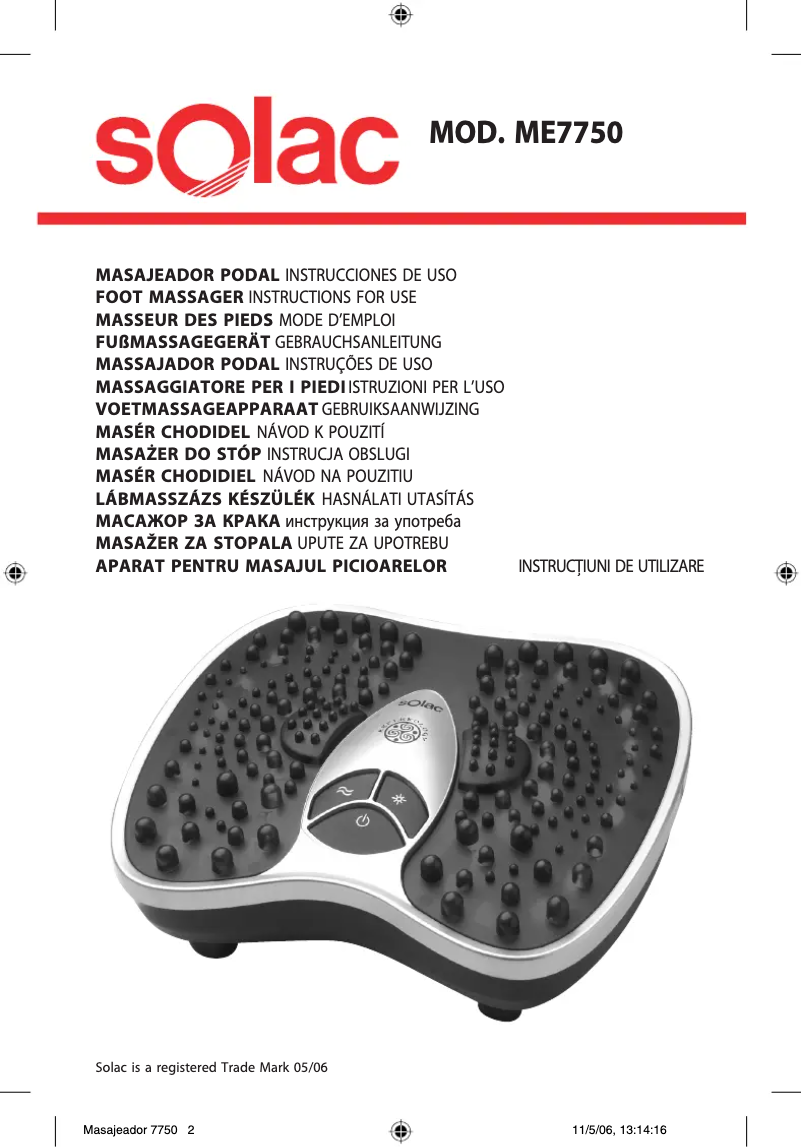 Página 1 del manual Manual de usuario Solac ME7750