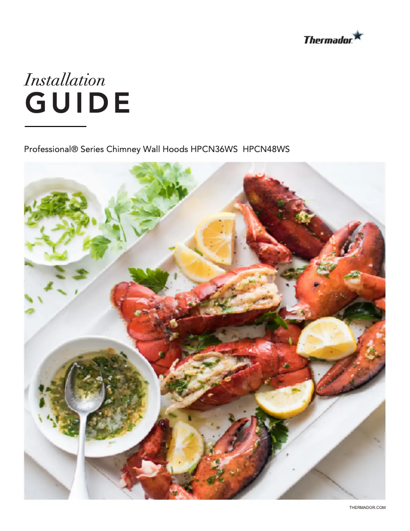 Página 1 del manual Guía de instalación Thermador HPCN48WS