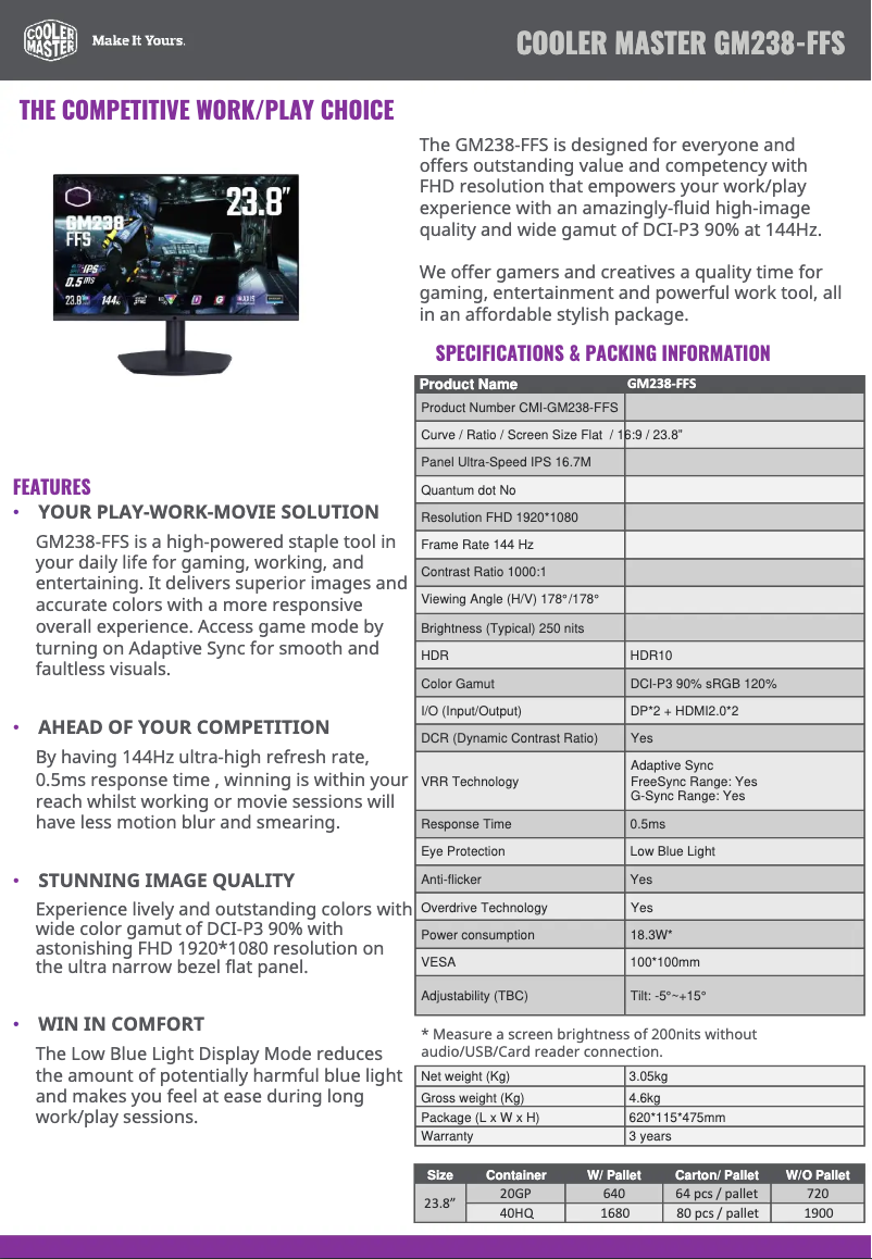 Imagen de la primera página del manual del dispositivo GM238-FFS
