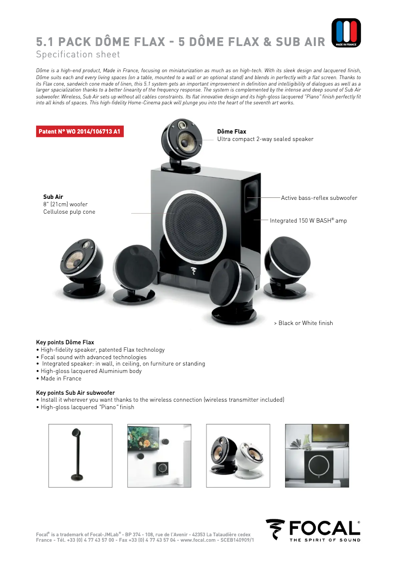 Imagen de la primera página del manual del dispositivo Dôme Flax Pack 5.1