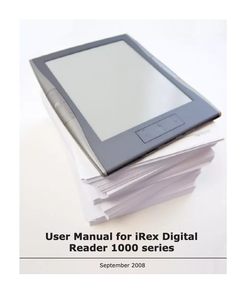 Página 1 del manual Manual de usuario iRex Digital Reader 1000S