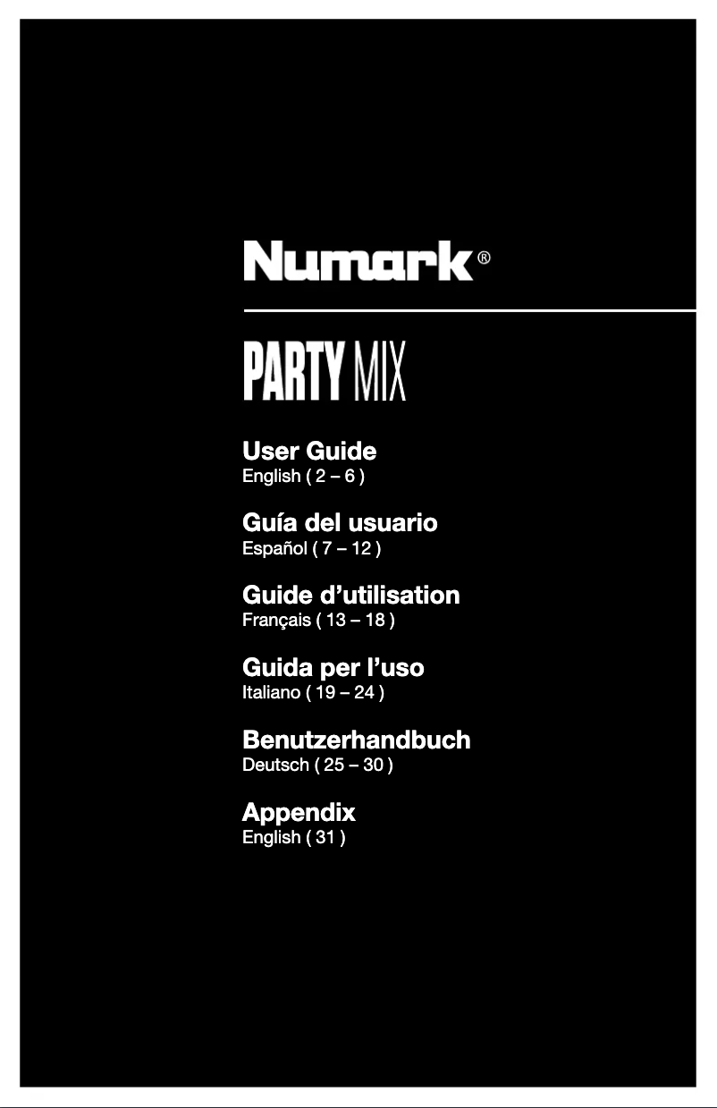 Imagen de la primera página del manual del dispositivo Party Mix II