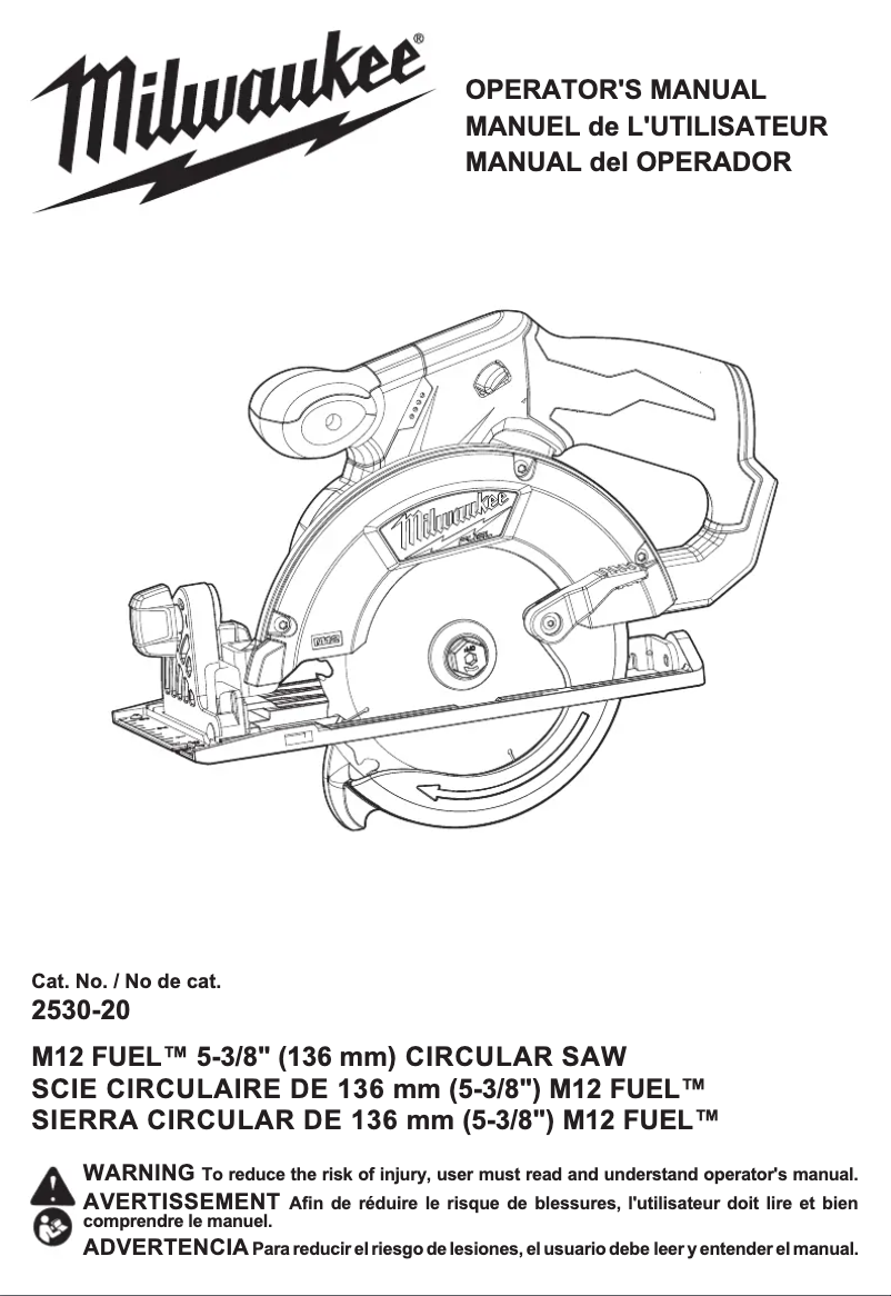 Página 1 del manual Manual de usuario Milwaukee M12 Fuel 2530-21