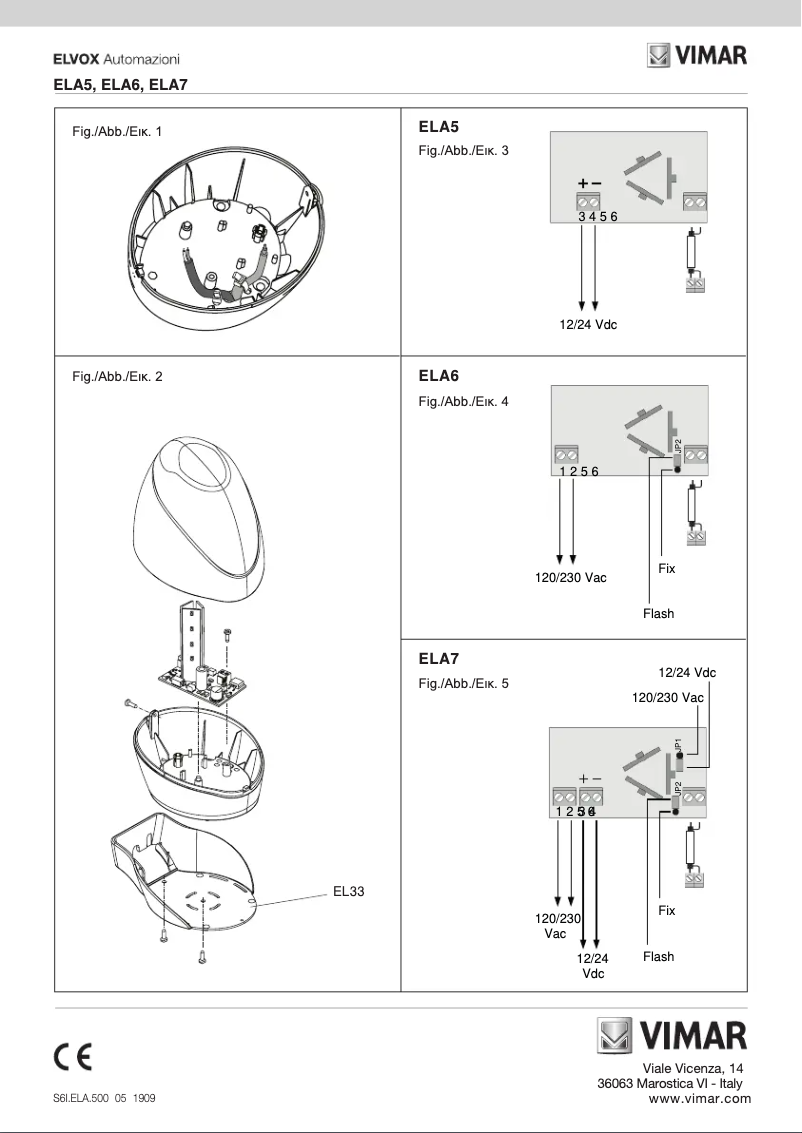 Página nº 1 - Manual de usuario Vimar ELVOX ELA5
