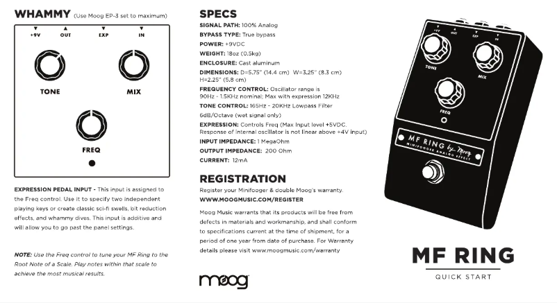 Página 1 del manual Manual de usuario Moog Minifooger MF Ring