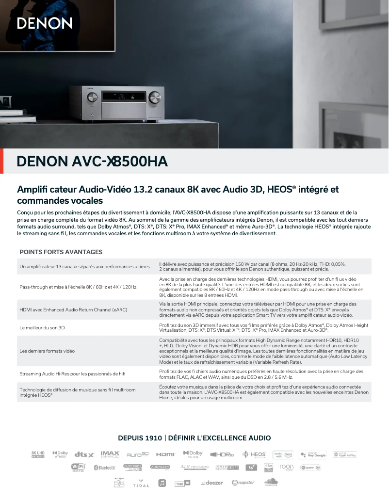 Imagen de la primera página del manual del dispositivo AVC-X8500HA
