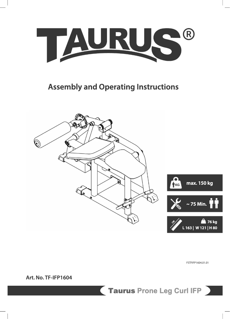 Página nº 1 - Manual de usuario Taurus Prone Leg Curl IFP
