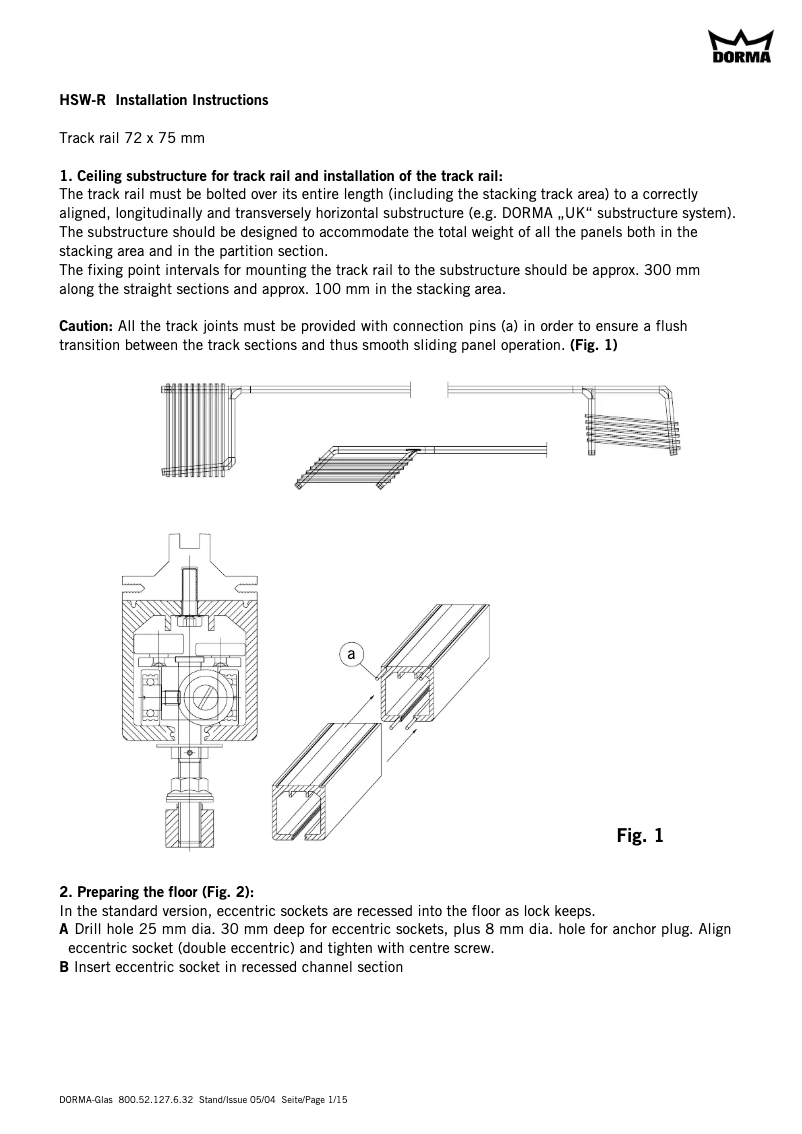 Página 1 del manual Manual de usuario Dormakaba HSW-R